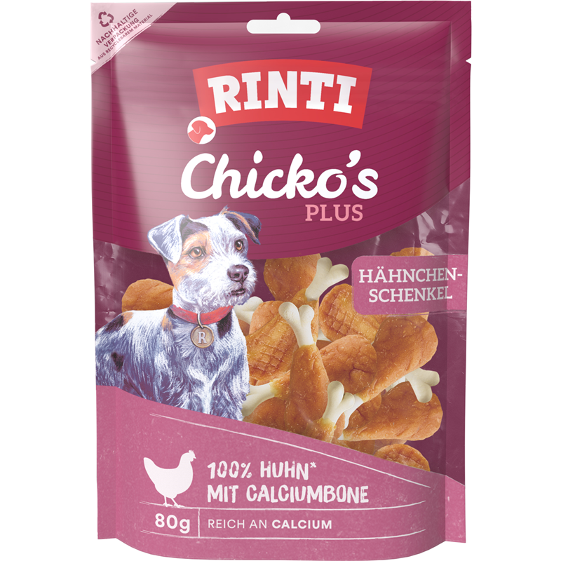 Rinti Chicko Plus Hähnchenschenkel mit Calciumbone 80 g
