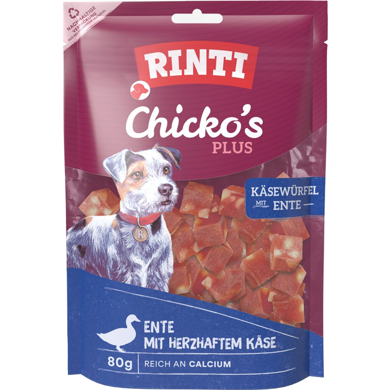 Rinti Chicko´s Plus Käsewürfel mit Ente 80g