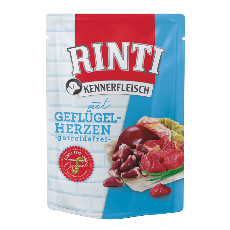 Rinti Kennerfleisch Geflügelherzen Pouch 400g
