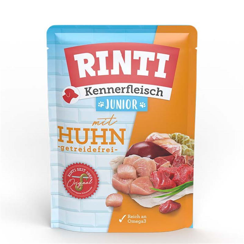 Rinti Kennerfleisch Pouch Junior mit Huhn 400g