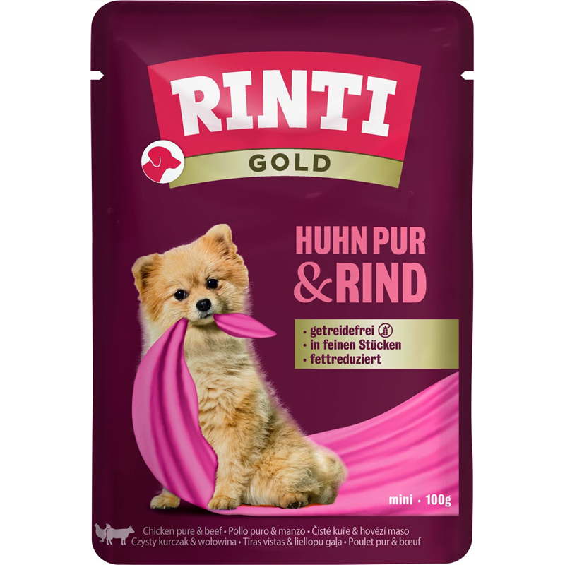 Rinti Gold Huhn Pur & Rind 100g Pouchbeutel