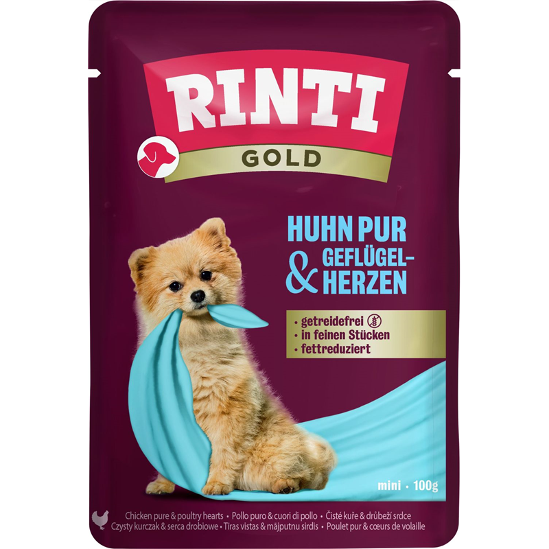 Rinti Gold Huhn Pur & Geflügelherzen 100g