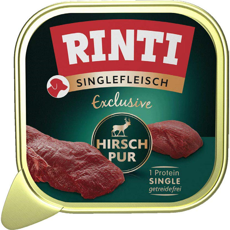 Rinti Singlefleisch Excl. Hirsch pur 150g Schale