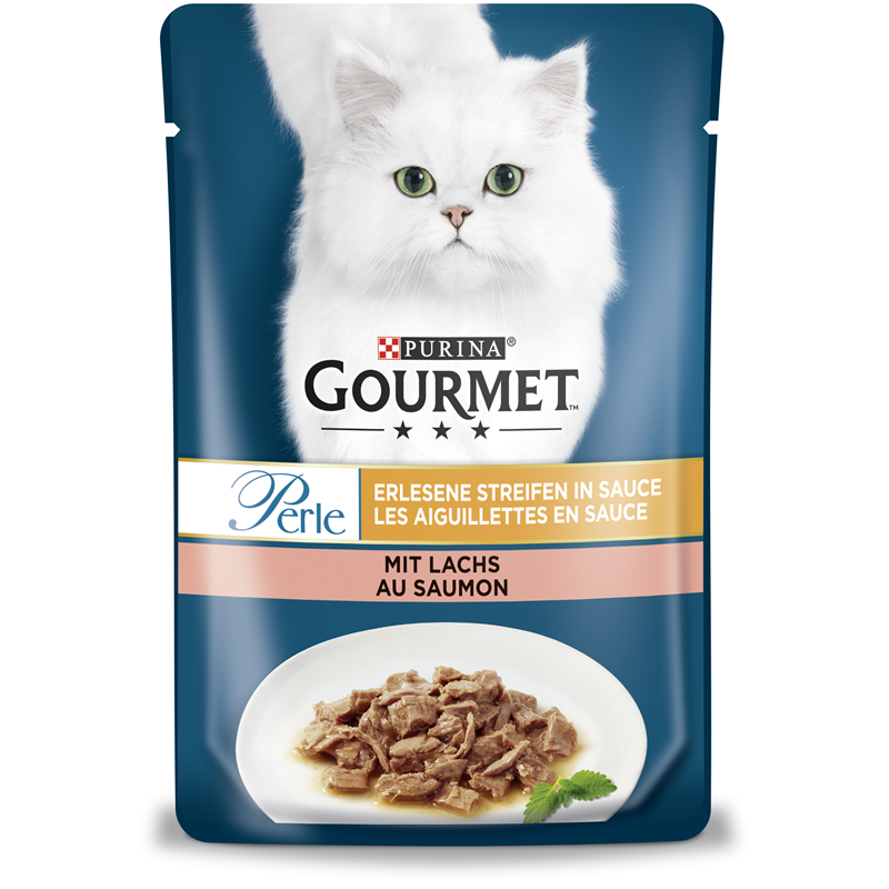 Gourmet Portionsbeutel Perle Erlesene Streifen Lachs 85 g