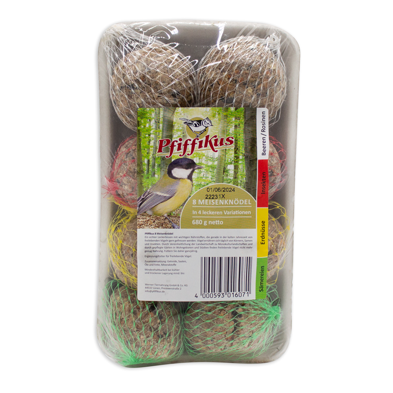 Pfiffikus Meisenknödel 8 Stück 4 Variationen / 680 g