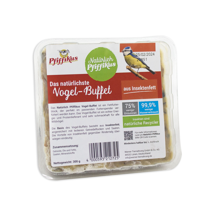 Natürlich Pfiffikus Vogel-Buffet Insektenfett 1 Stück / 300 g
