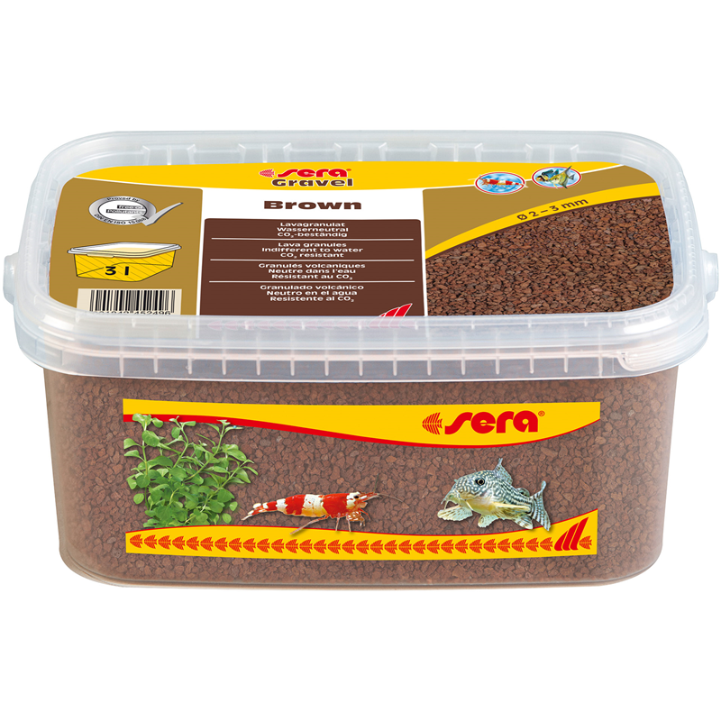 sera Gravel Brown Lava Ø 2 – 3 mm 3 l
