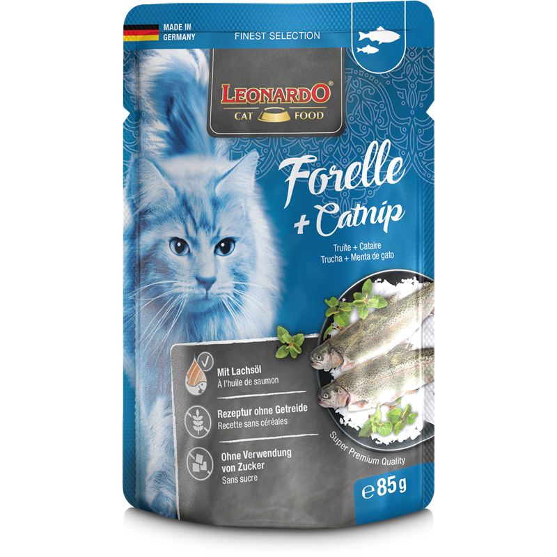 Leonardo Adult Forelle + Catnip 85 g