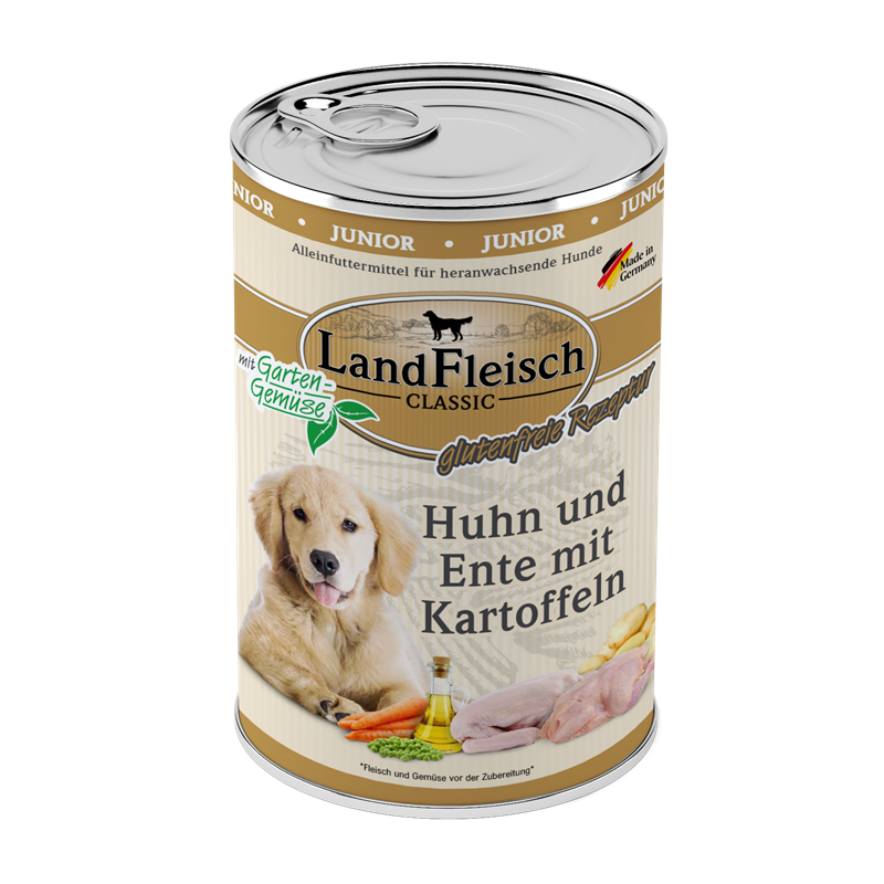 LandFleisch Classic Junior Huhn, Ente und Kartoffeln mit Gartengemüse 400g
