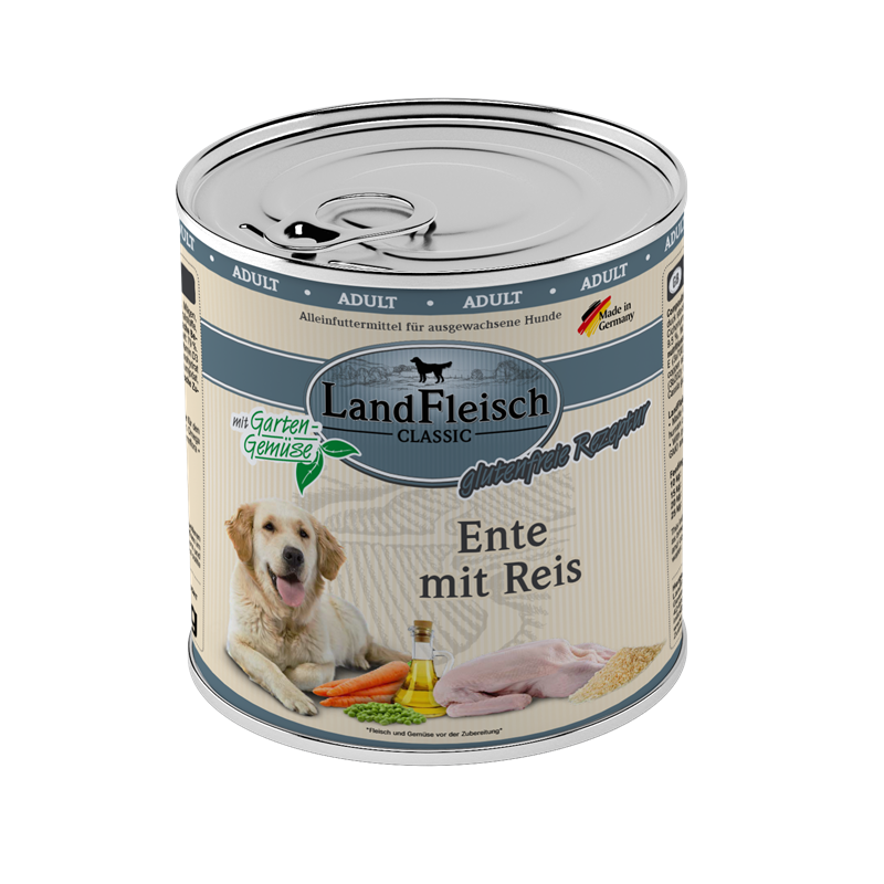 LandFleisch Dog Classic Ente mit Reis mit Gartengemüse 800g