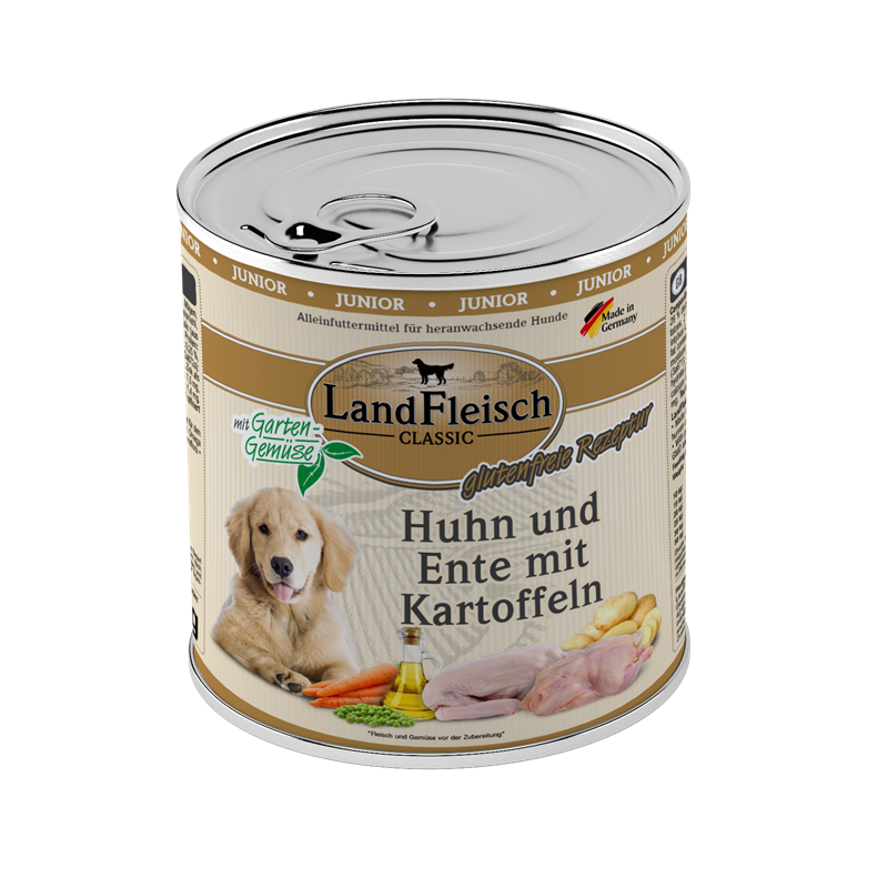 LandFleisch Classic Junior Huhn, Ente und Kartoffeln mit Gartengemüse 800g