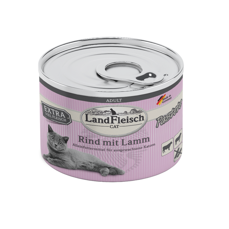 LandFleisch Cat Adult Pastete Rind mit Lamm 195g