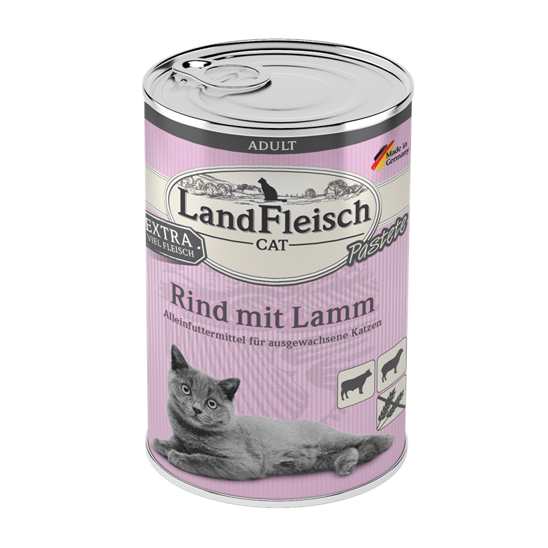 LandFleisch Cat Adult Pastete Rind mit Lamm 400g