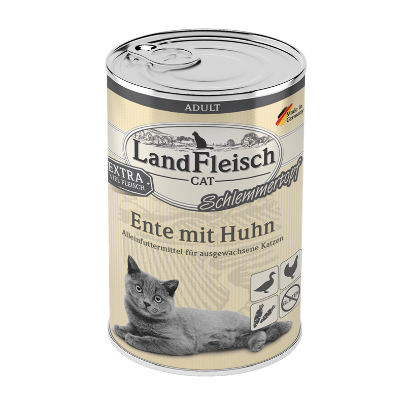 LandFleisch Cat Adult Schlemmertopf Ente mit Huhn 400g