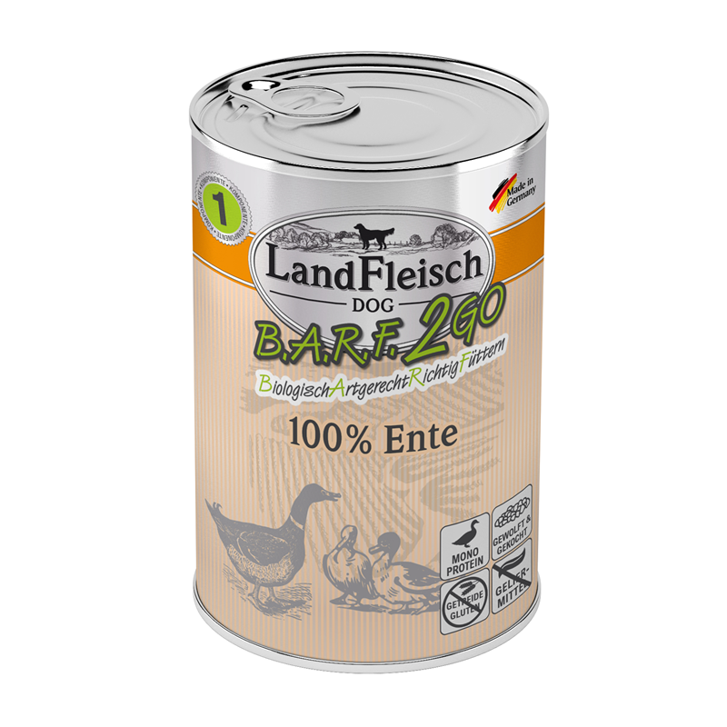 LandFleisch BARF2GO 100% von der Ente 400g
