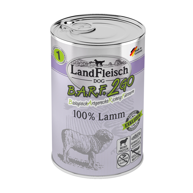 LandFleisch BARF2GO Exklusiv 100% vom Lamm 400g