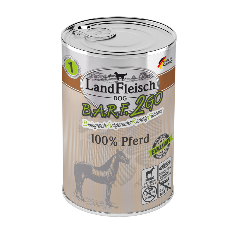 LandFleisch BARF2GO Exklusiv Pferd 400g