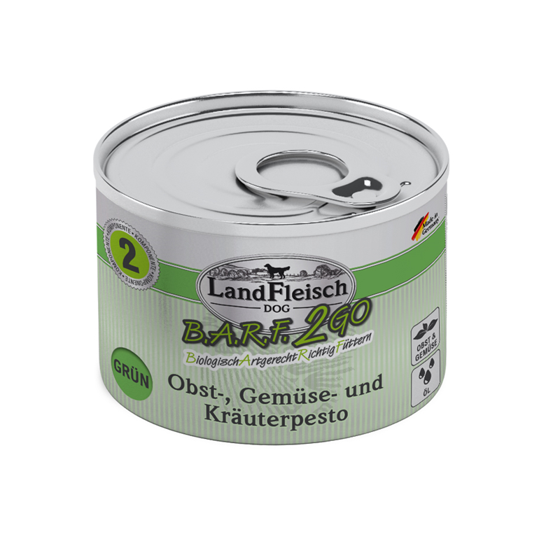 LandFleisch BARF2GO Obst-, Gemüse und Kräuterpesto Grün 200g
