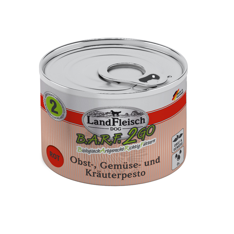 LandFleisch BARF2GO Obst-, Gemüse und Kräuterpesto Rot 200g