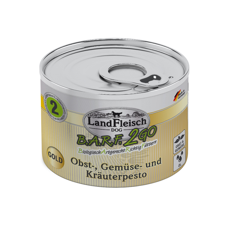 LandFleisch BARF2GO Obst-, Gemüse und Kräuterpesto Gold 200g