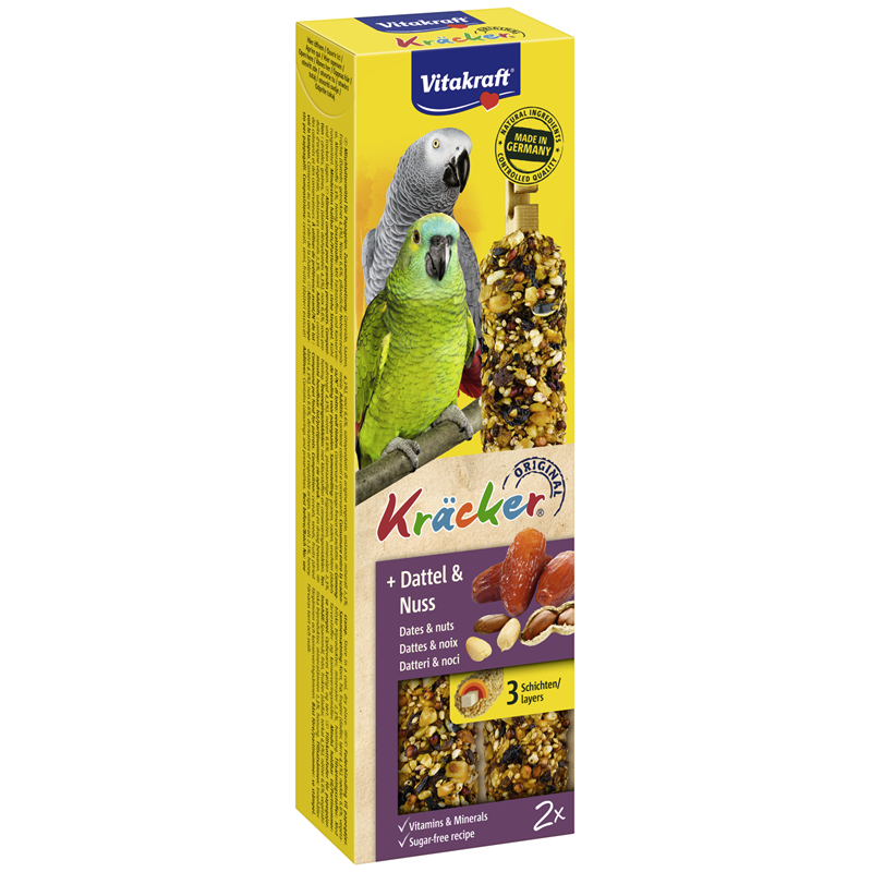 Vitakraft Kräcker® + Dattel & Nuss für Papageien 180 g