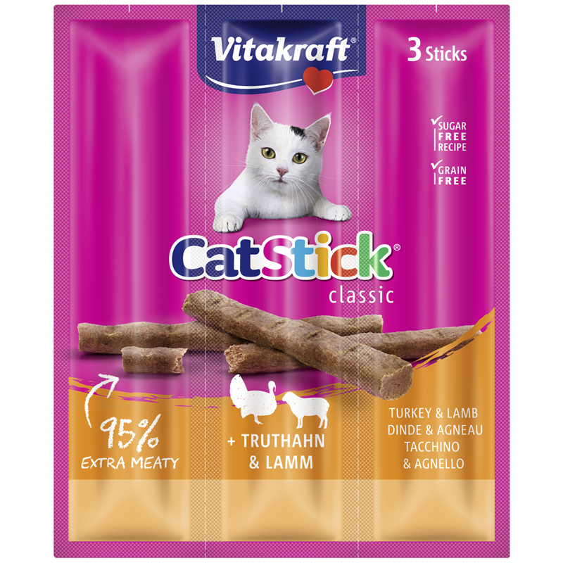 Vitakraft Cat-Stick mini Truthahn & Lamm 3 Stück/18 g