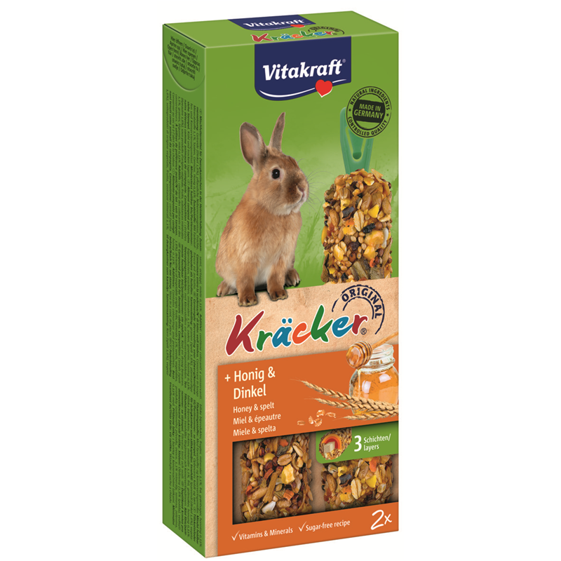 Vitakraft Kräcker Honig & Dinkel für Zwergkaninchen 112 g
