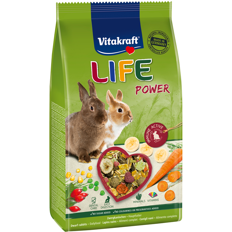 Vitakraft Futter Life Power für Zwergkaninchen 600 g