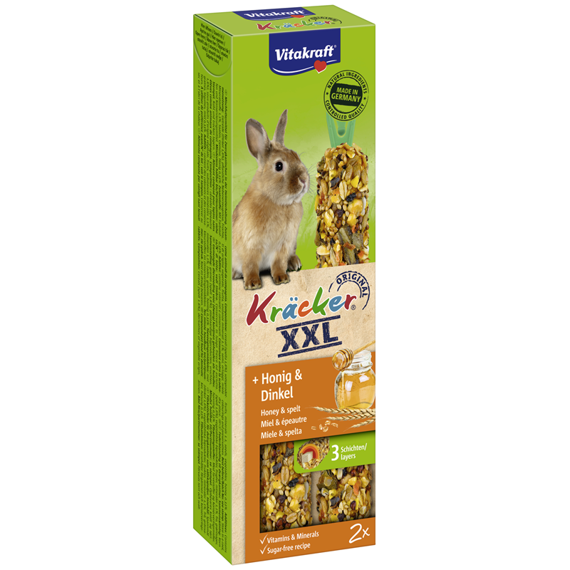 Vitakraft Nager Kräcker® XXL Honig 2er/180 g Zwergkaninchen