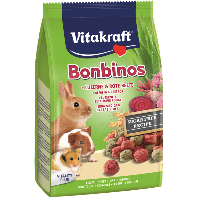 Vitakraft Bonbinos Rote Beete & Luzerne für Zwergkaninchen und Meerschweinchen 40 g