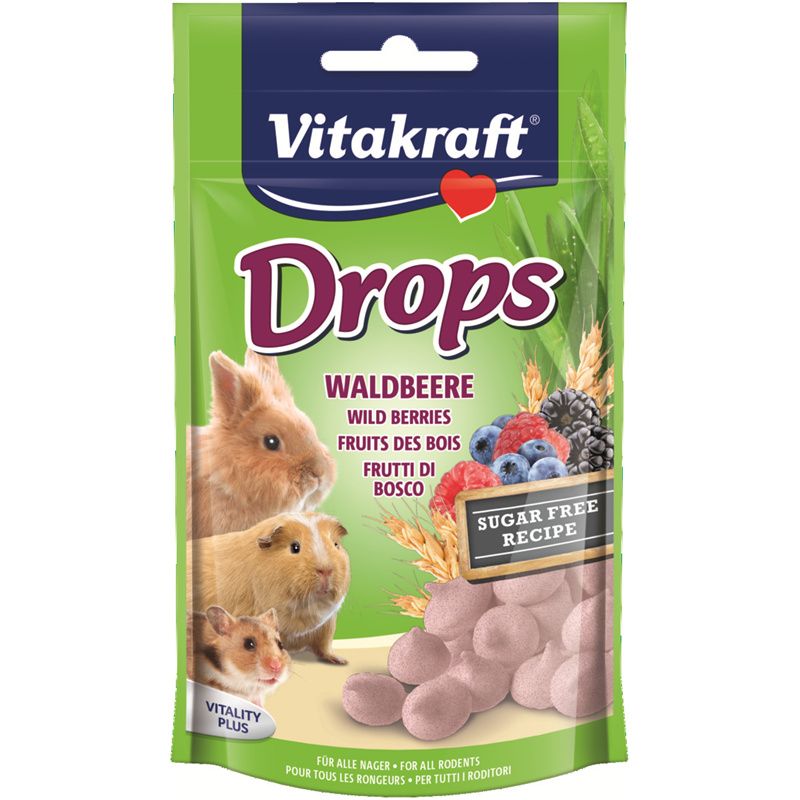 Vitakraft Drops Waldbeere für Zwergkaninchen 75 g