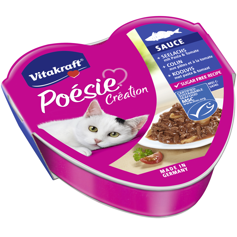 Vitakraft Poésie Sauce Seelachs mit Pasta & Tomate in Sauce 85 g Schale