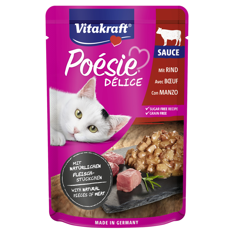 Vitakraft Poésie Délice mit Rind in Sauce 85 g PB