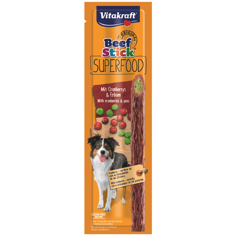 Vitakraft Beef Stick Superfood mit Cranberrys & Erbsen 25 g