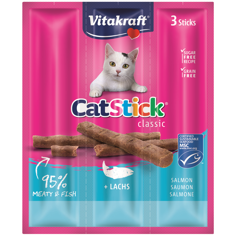 Vitakraft CatStick classic Lachs MSC 3er-Pack/18 g