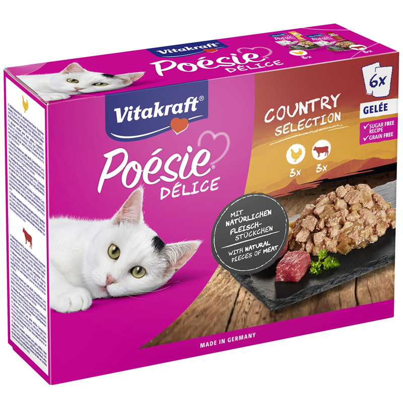 Vitaraft Poésie Délice Gelée Country Selection Huhn und Rind 6x85 g