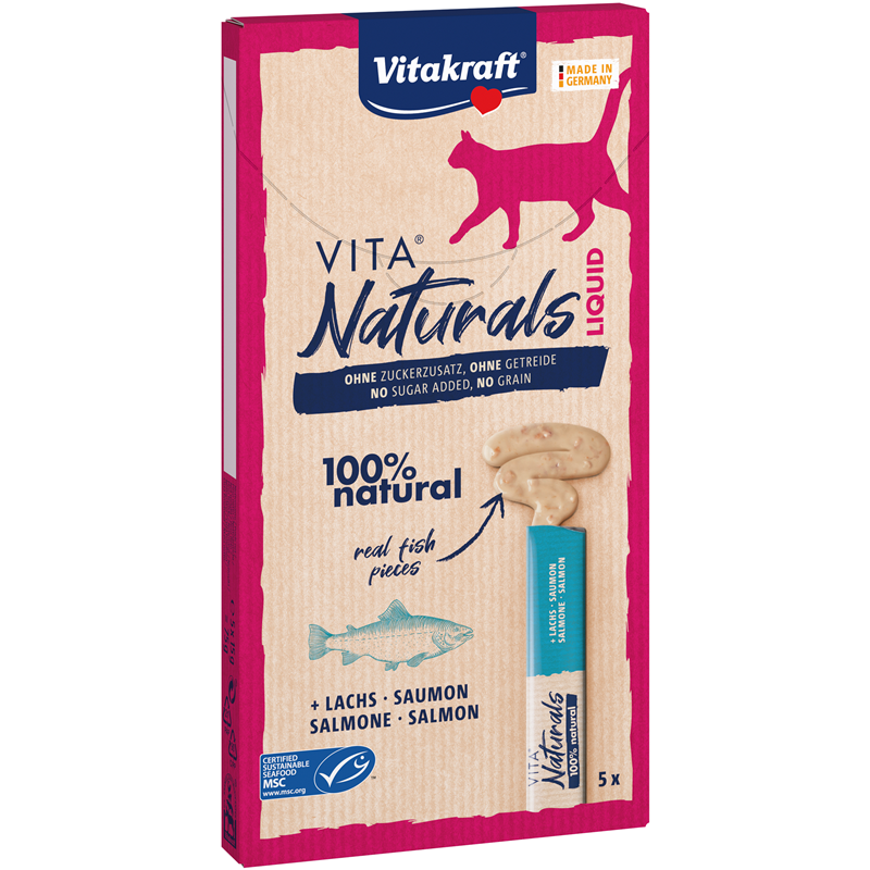 Vitakraft Vita Naturals, LiquidSnack, Lachs, 5 Stück/75 g