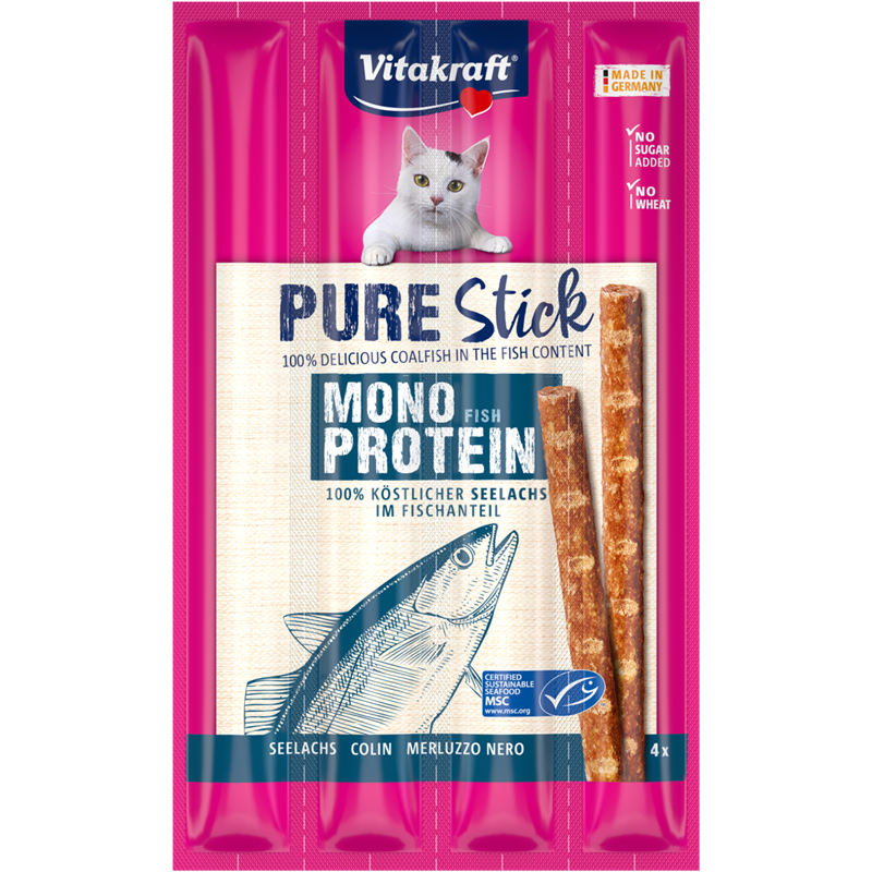 Vitakraft Pure Stick Seelachs MSC 4 x 5 g