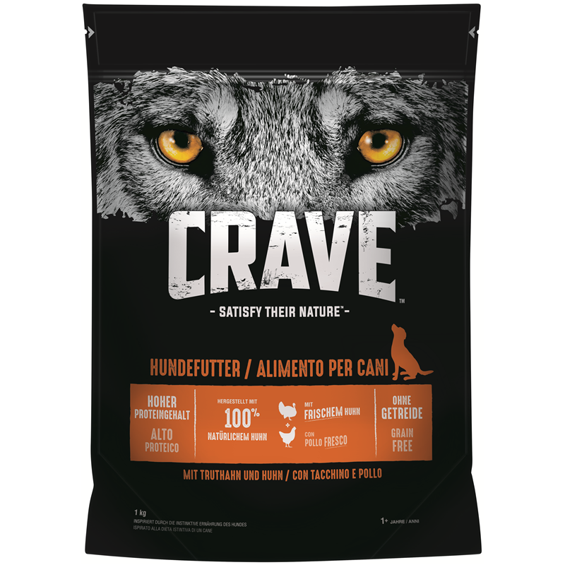 Crave Dog Trockennahrung Truthahn + Huhn 1 kg