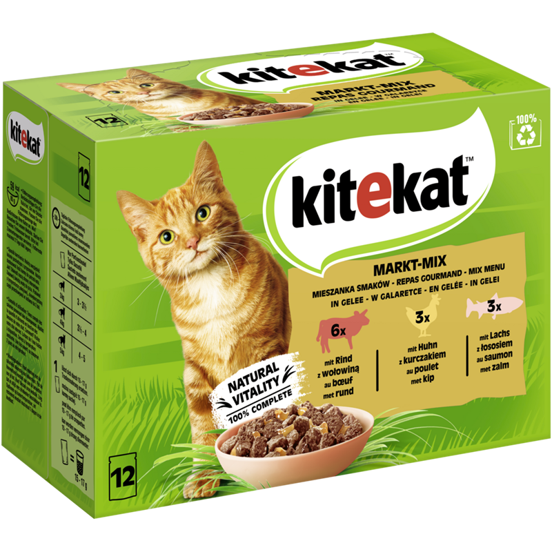 Kitekat Portionsbeutel Multipack Markt-Mix in Gelee 12x85g