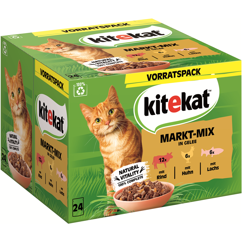 Kitekat Portionsbeutel Multipack Markt-Mix in Gelee 24x85g