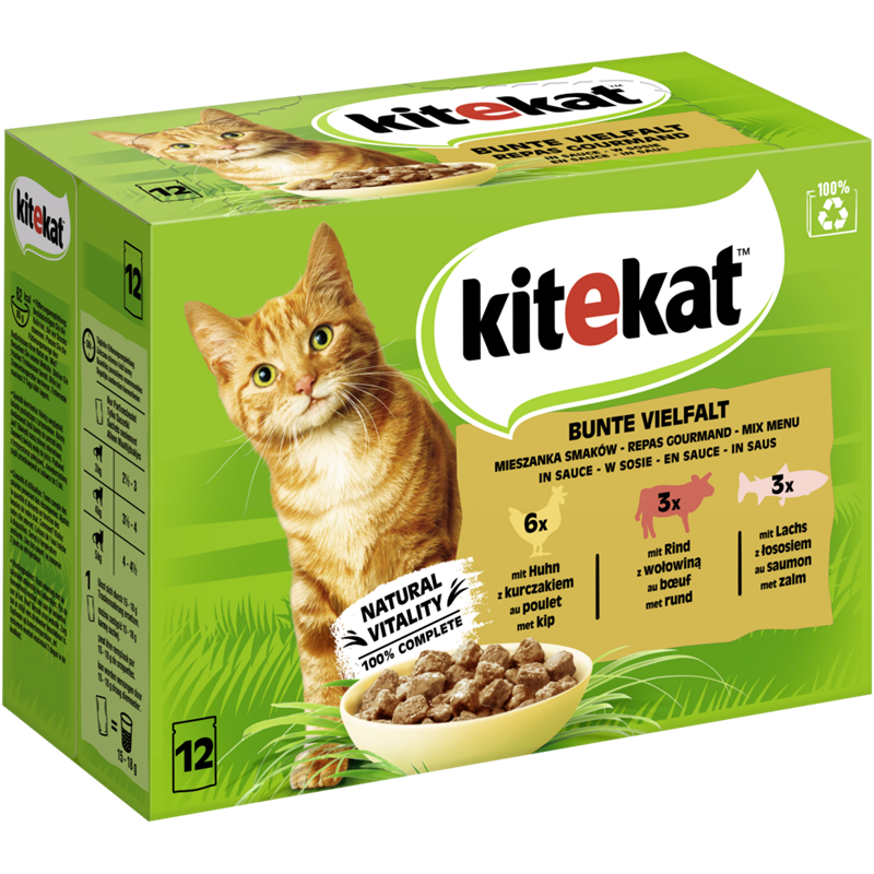 Kitekat Portionsbeutel Multipack Bunte Vielfalt in Sauce 12x85g