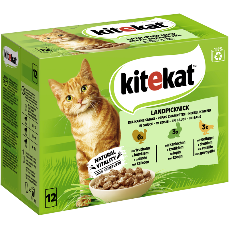 Kitekat Portionsbeutel Multipack Landpicknick in Sauce 12x85g