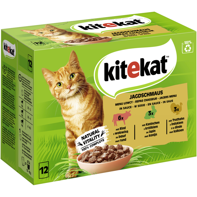 Kitekat Portionsbeutel Multipack Jagdschmaus in Sauce 12x85g