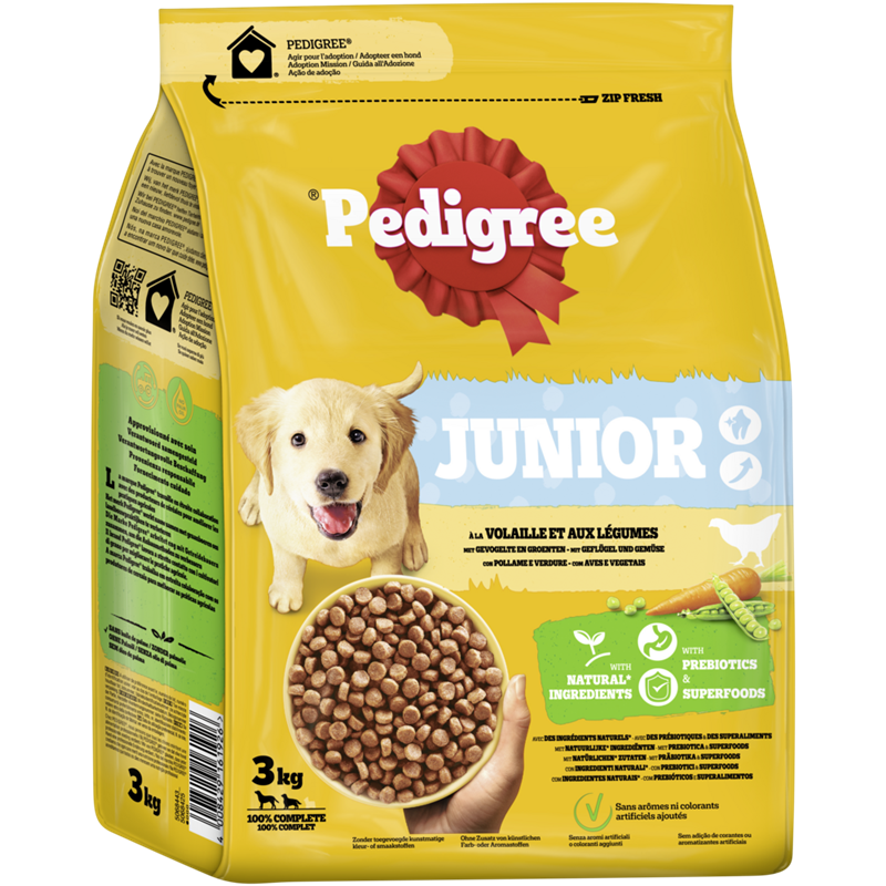 Pedigree Beutel Junior mit Geflügel und Gemüse 3kg