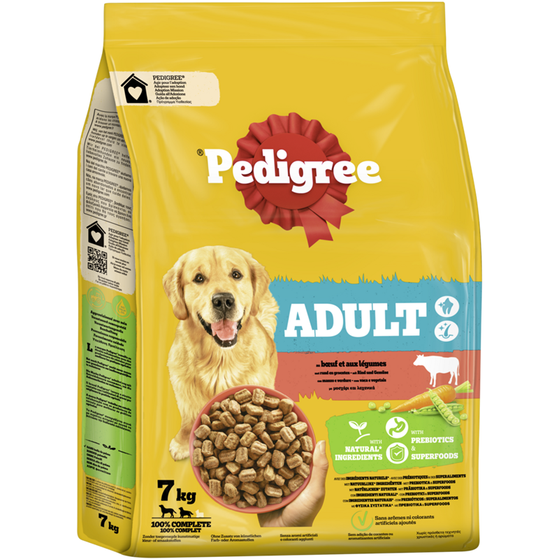 Pedigree Beutel Adult mit Rind und Gemüse 7kg