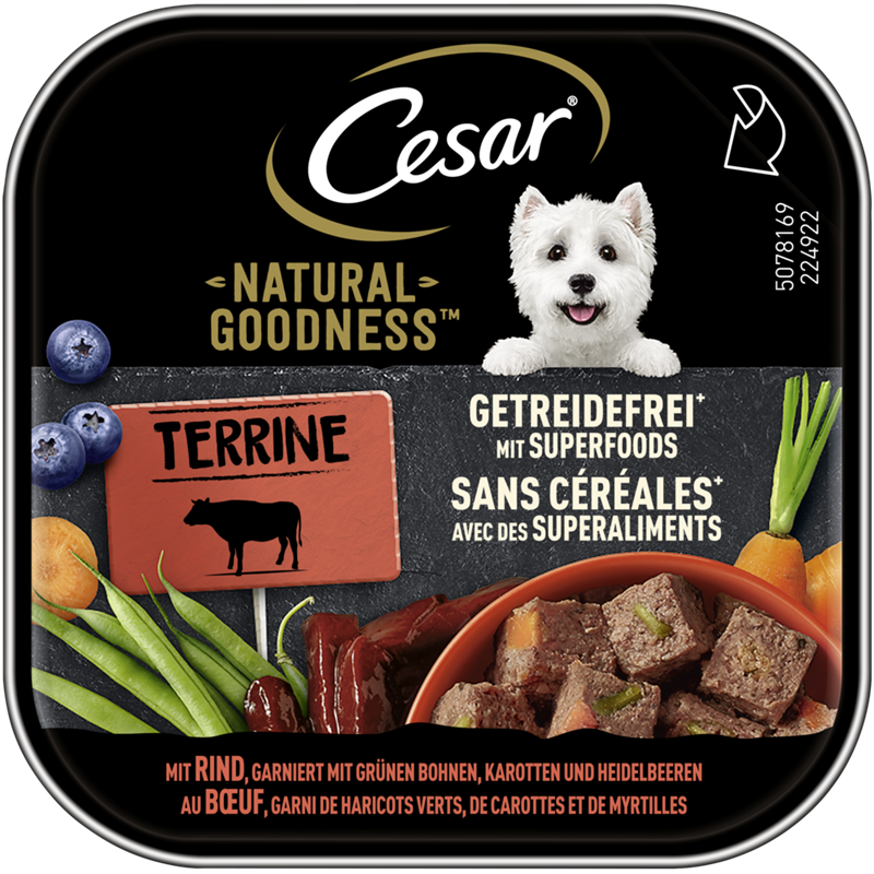 CESAR® NATURAL GOODNESS™ Schale Terrine Getreidefrei mit Superfoods mit Rind 100 g