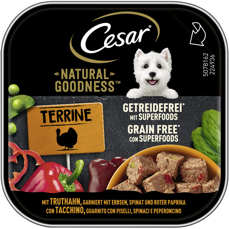 Cesar NATURAL GOODNESS™ Schale Terrine Getreidefrei mit Superfoods mit Truthahn 100g