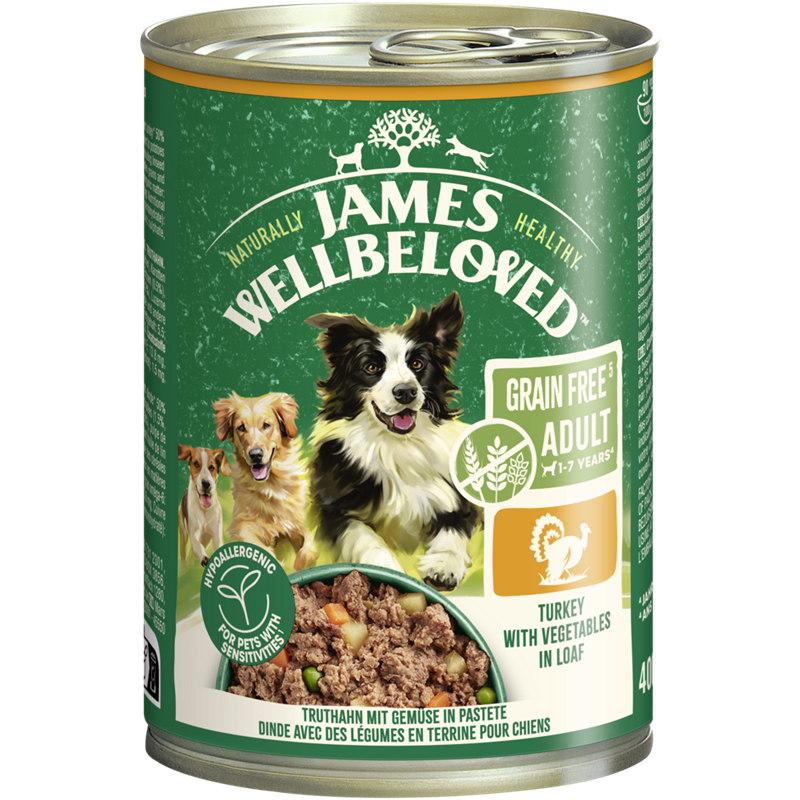 James Wellbeloved Hund Dose Getreidefrei Truthahn Pastete 400 g