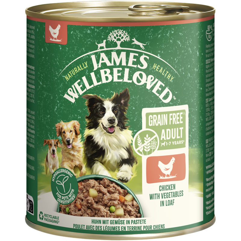 James Wellbeloved Hund Dose Getreidefrei Huhn Pastete 800 g